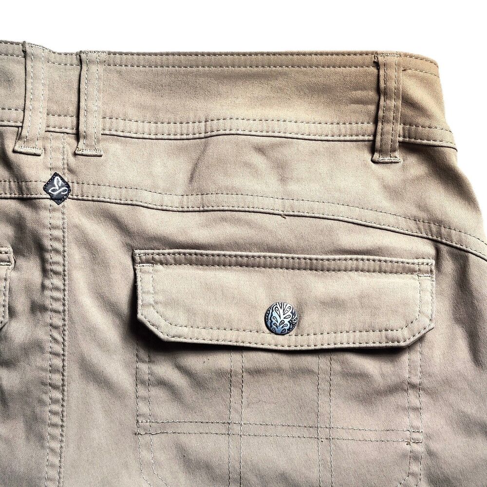 prAna Hiking Pants Size 4 Khaki Nylon Stretch Outdoor Casual Utility - Picture 8 of 10